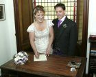 Catriona & Marcus signing the register