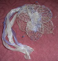 Flower made from knitted wire & beads