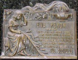 Eva Peron Plaque on Duarte Mausoleum, Buenos Airies, Argentina