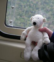 Paddy in helicopter over Iguassu Falls, Brazil